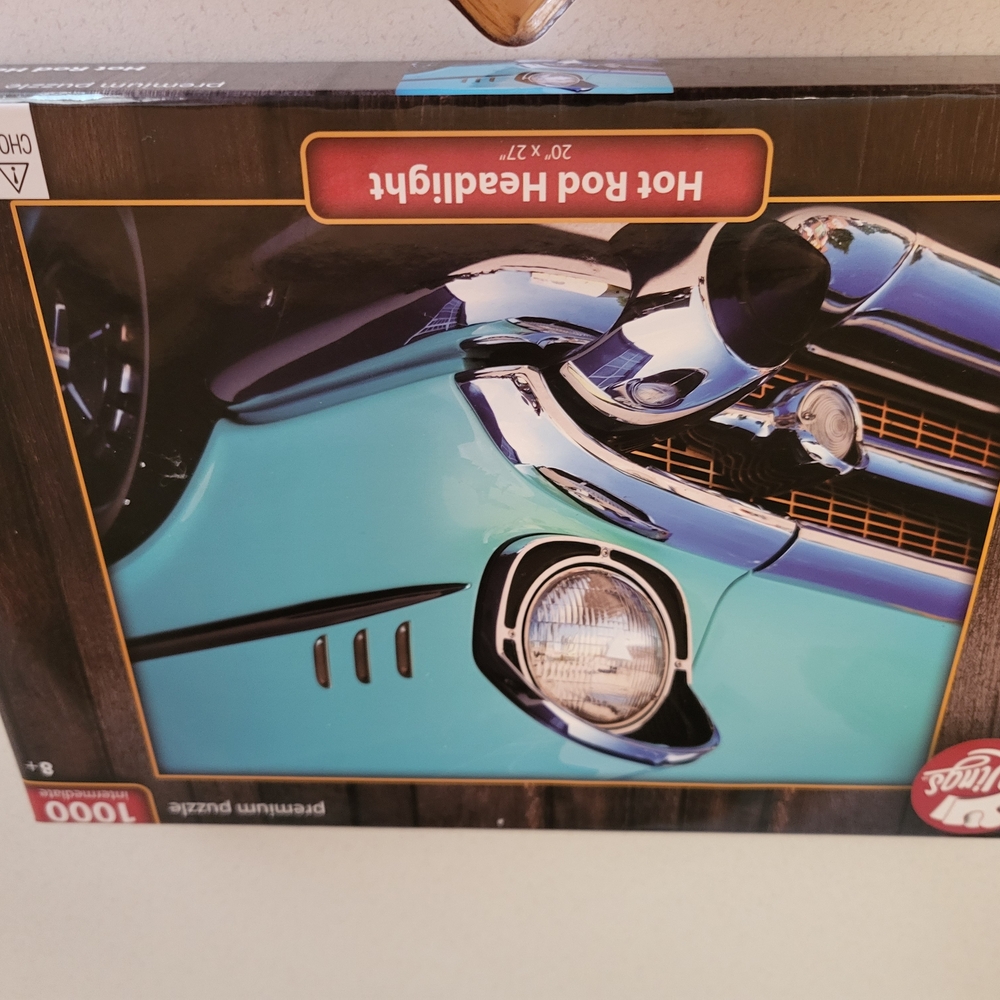 Kings 1000 Piece Jigsaw Puzzle 20” x 27” Vintage Hot Rod Headlight Chevy Bel Air